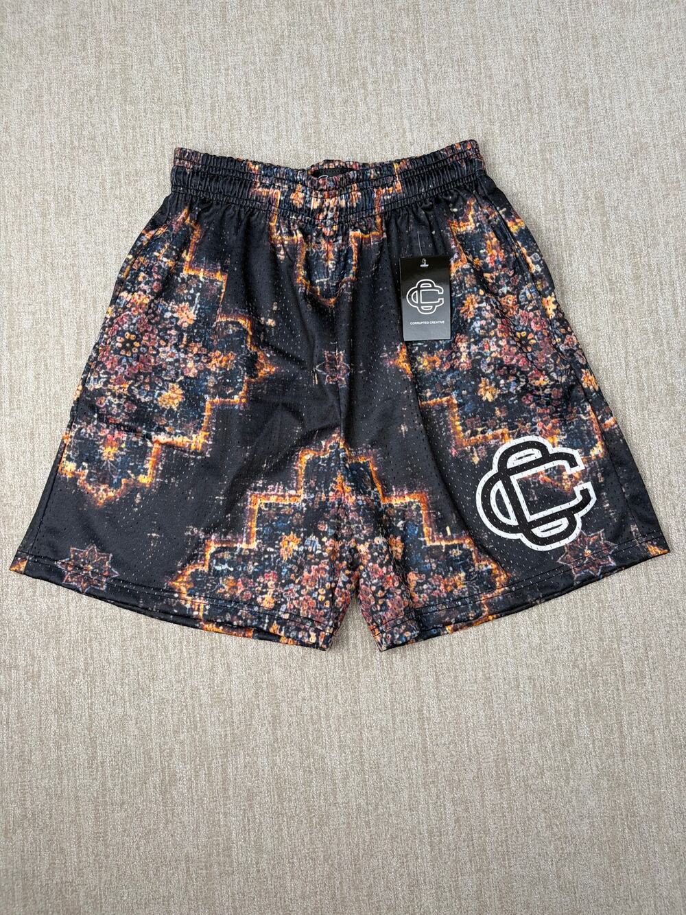 Corrupted Creative Mesh Athletic Shorts NEW